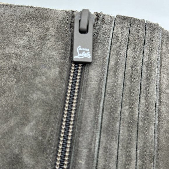 Christian Louboutin PUMPPIE BOTTA 85 Suede Knee High Tall Boots Heels - Picture 13 of 16